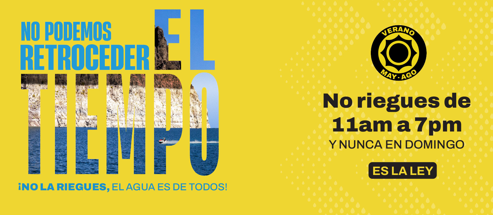 No riegues de 11 a.m. a 7 p.m. y nunca en domingo