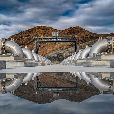 Pipes at the Lower Lake Pumping Station