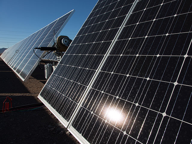 Solar panels at River Mountains Water Treatment Facility.