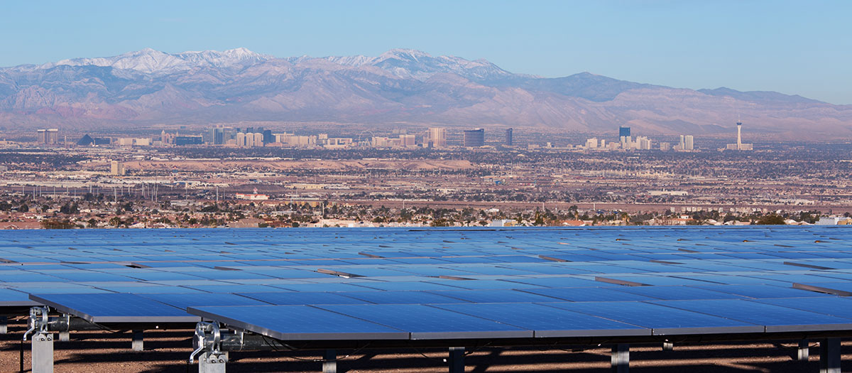 Solar panels at River Mountains Water Treatment Facility